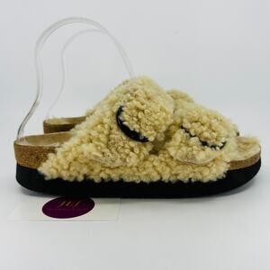 Birkenstock Women's Arizona Big Buckle Shearling Sandals Size 38/ 7 *SEE PHOTOS*